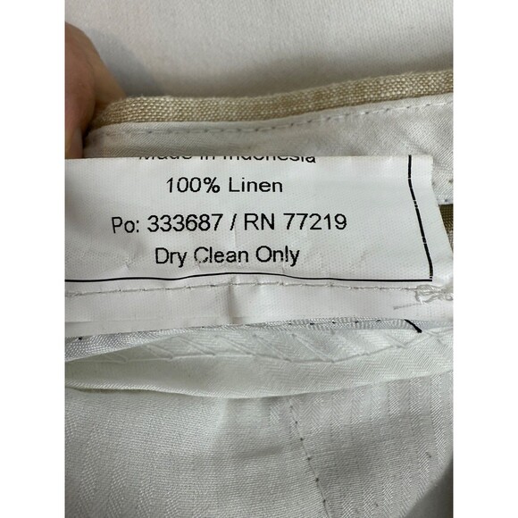 Joseph Abboud 100% LINEN Pants Men 38x26 Tan Slacks Lightweight - Picture 6 of 13